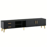 Modern TV Stand With Champagne Legs - Durable, Stylish, Spacious, Versatile Storage TVS Up To 77"