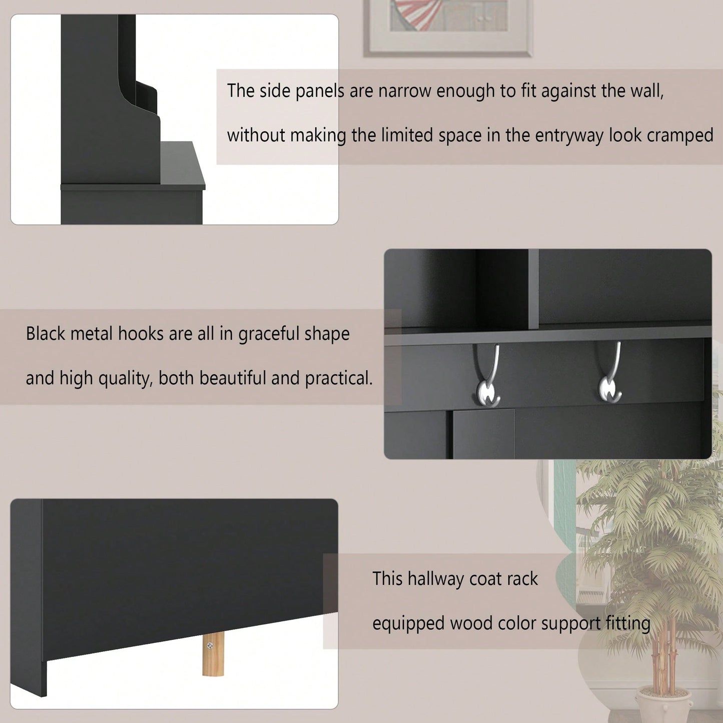 Modern Multifunctional Hallway Coat Rack and Entryway Bench with 24 Shoe Cubbies and Ample Storage Space
