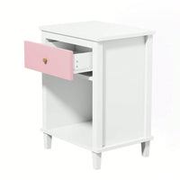 Wooden Nightstand With One Drawer One Shelf For Kids, Adults