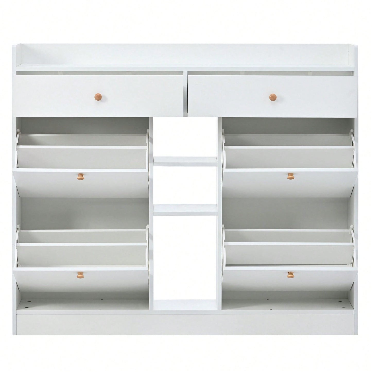 Stylish 4-Drawer Shoe Cabinet Multifunctional 2-Tier Organizer Free Standing for Entryway Storage