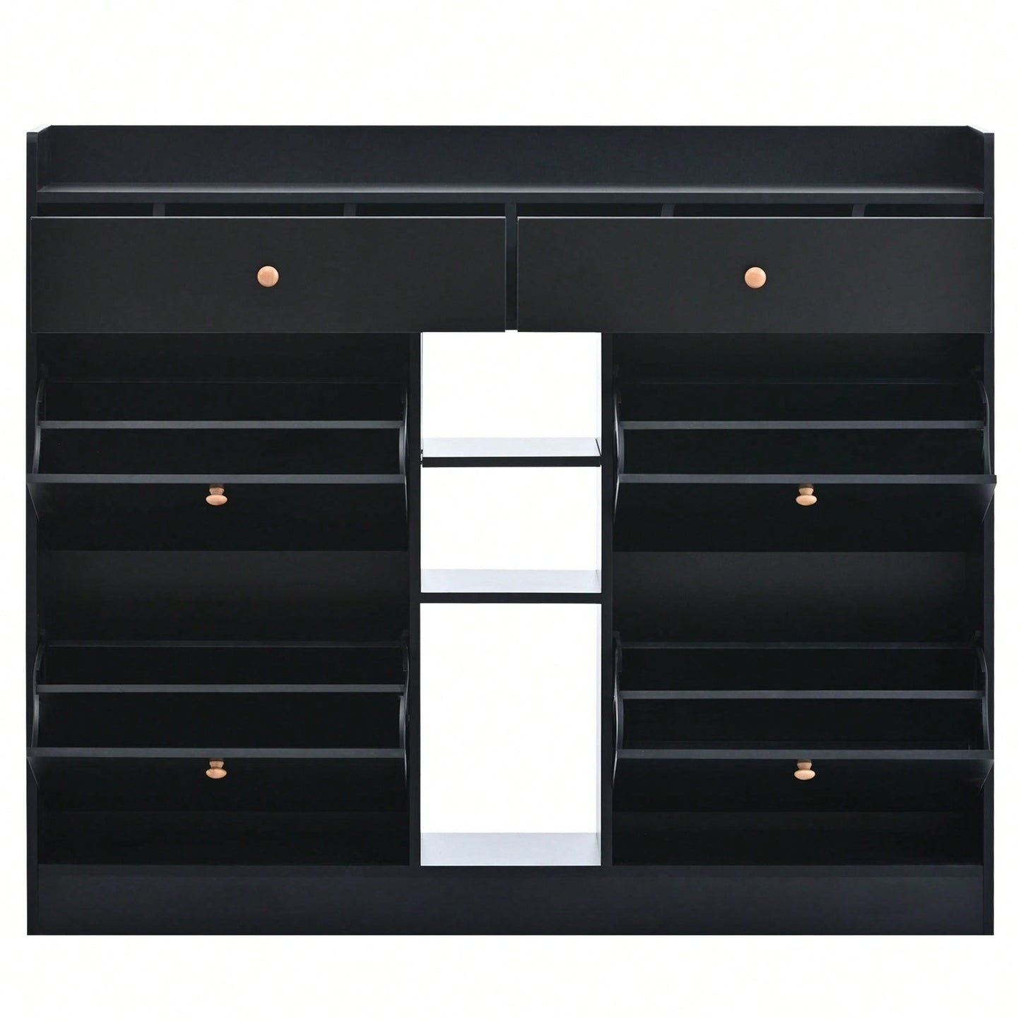 Stylish 4-Drawer Shoe Cabinet Multifunctional 2-Tier Organizer Free Standing for Entryway Storage