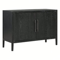 Storage Cabinet Sideboard, Wooden Cabinet With 2 Metal Handles And 2 Doors For Hallway, Entryway, Living Room, Bedroom