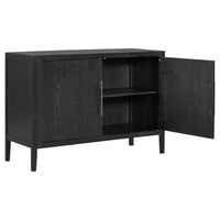 Storage Cabinet Sideboard, Wooden Cabinet With 2 Metal Handles And 2 Doors For Hallway, Entryway, Living Room, Bedroom