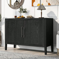 Storage Cabinet Sideboard, Wooden Cabinet With 2 Metal Handles And 2 Doors For Hallway, Entryway, Living Room, Bedroom