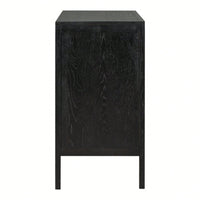 Storage Cabinet Sideboard, Wooden Cabinet With 2 Metal Handles And 2 Doors For Hallway, Entryway, Living Room, Bedroom