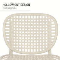 Hollow Design Outdoor Bistro Set with Lounge Chairs and Coffee Table for Garden Balcony All Weather Use