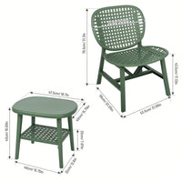 Hollow Design Outdoor Bistro Set with Lounge Chairs and Coffee Table for Garden Balcony All Weather Use