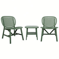 Hollow Design Outdoor Bistro Set with Lounge Chairs and Coffee Table for Garden Balcony All Weather Use