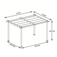 13x10 Ft Outdoor Patio Retractable Pergola With Canopy Sunshelter For Gardens,Terraces,Backyard