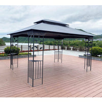 13x10 Ft Outdoor Patio Gazebo Canopy Tent with Ventilated Double Roof and Detachable Mosquito Net for Lawn Garden and Backyard Use