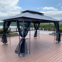 13x10 Ft Outdoor Patio Gazebo Canopy Tent with Ventilated Double Roof and Detachable Mosquito Net for Lawn Garden and Backyard Use