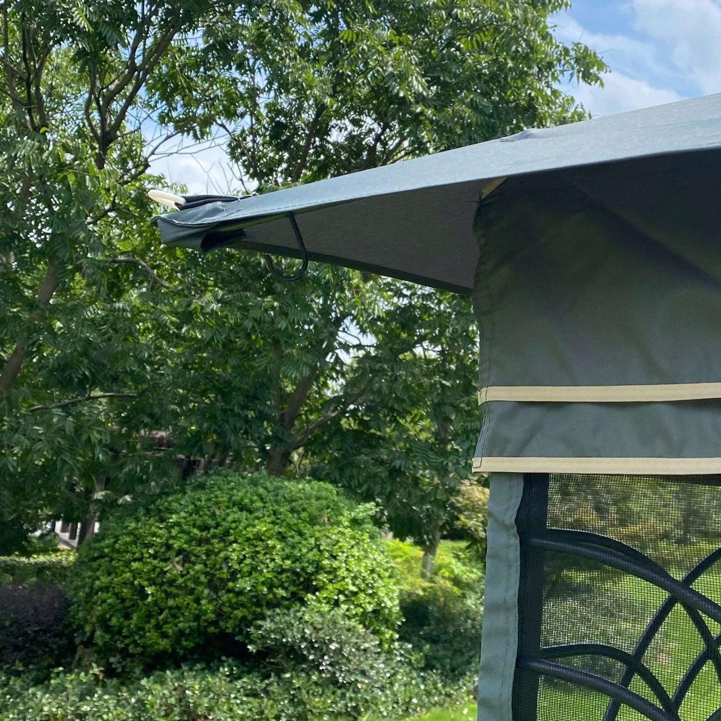 13x10 Ft Outdoor Patio Gazebo Canopy Tent with Ventilated Double Roof and Detachable Mosquito Net for Lawn Garden and Backyard Use