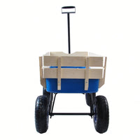 All Terrain Pulling Wagon W/Wood Railing Air Tires Children Kid Garden