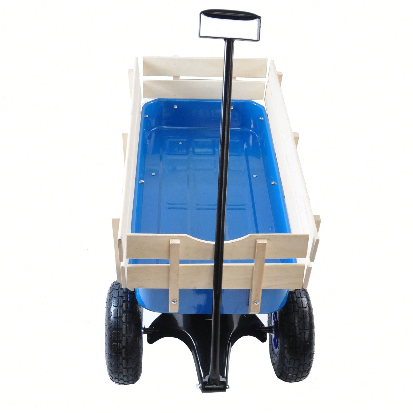All Terrain Pulling Wagon W/Wood Railing Air Tires Children Kid Garden