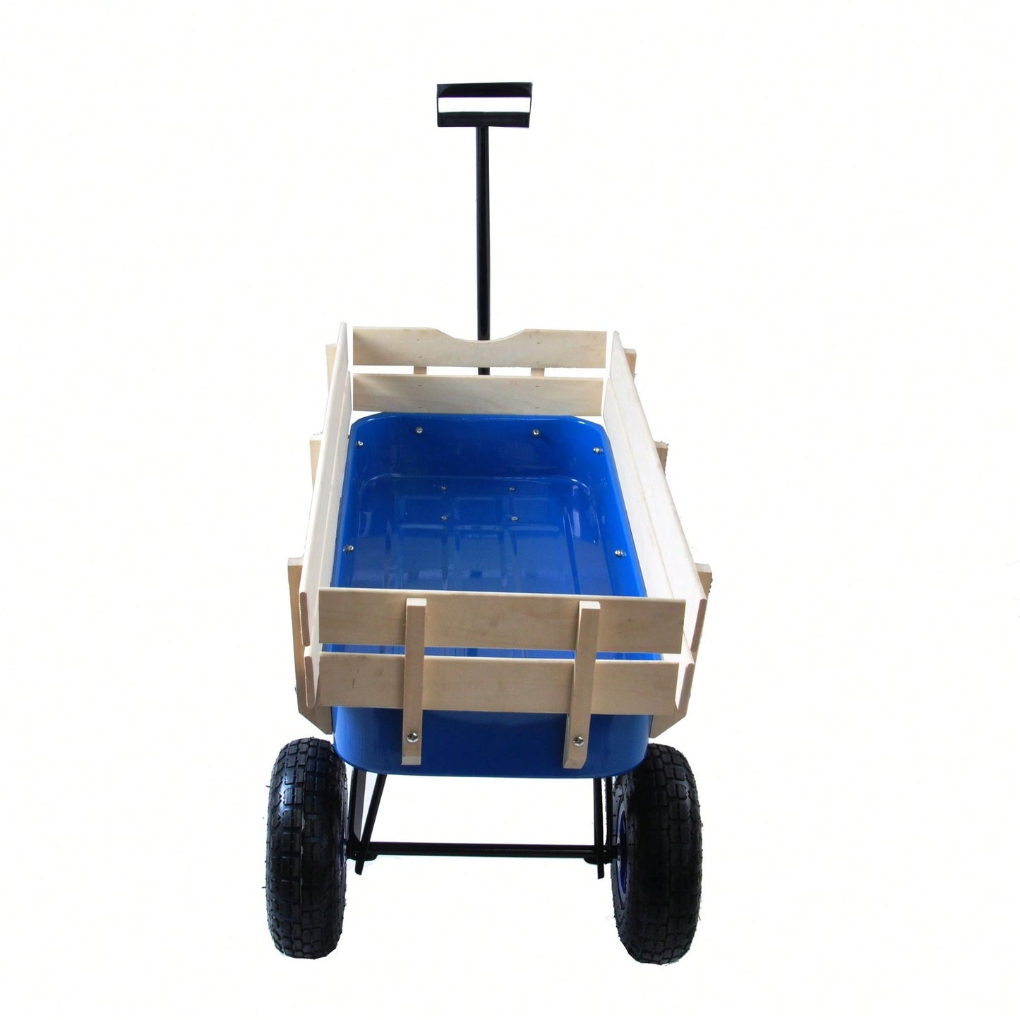 All Terrain Pulling Wagon W/Wood Railing Air Tires Children Kid Garden