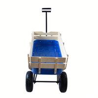 All Terrain Pulling Wagon W/Wood Railing Air Tires Children Kid Garden