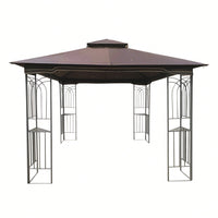 Ventilated Double Roof Outdoor Gazebo Canopy Tent with Detachable Mosquito Net for Lawn Garden and Backyard