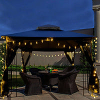 Ventilated Double Roof Outdoor Gazebo Canopy Tent with Detachable Mosquito Net for Lawn Garden and Backyard