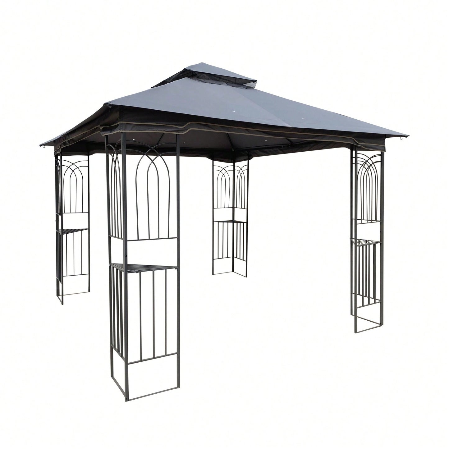 Ventilated Double Roof Outdoor Gazebo Canopy Tent with Detachable Mosquito Net for Lawn Garden and Backyard