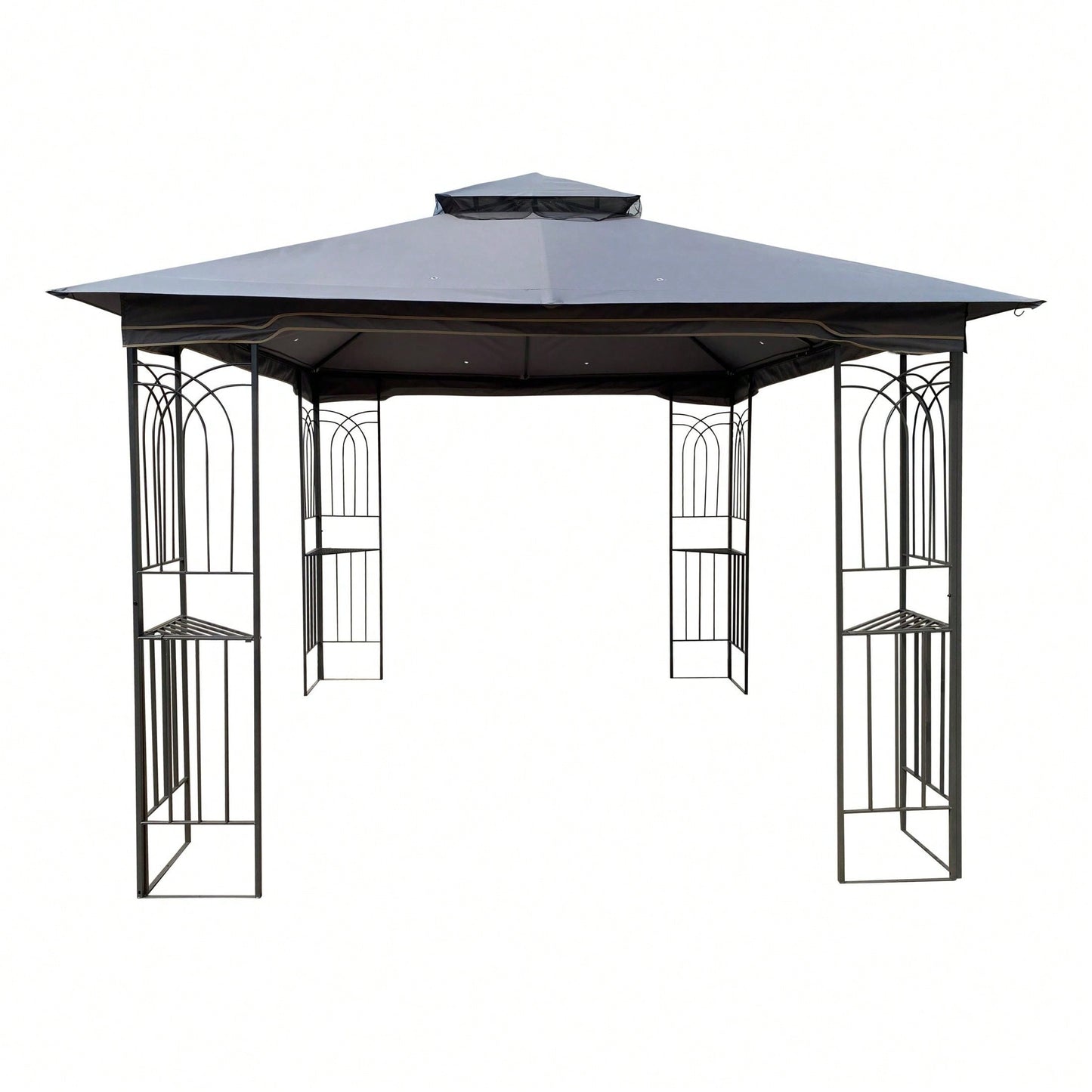 Ventilated Double Roof Outdoor Gazebo Canopy Tent with Detachable Mosquito Net for Lawn Garden and Backyard