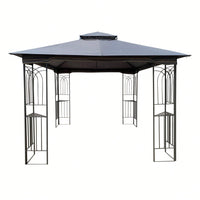 Ventilated Double Roof Outdoor Gazebo Canopy Tent with Detachable Mosquito Net for Lawn Garden and Backyard