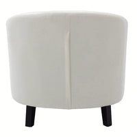 PU Leather Tufted Barrel Chair For Living Room Bedroom Club Chairs