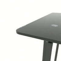 Rectangle Dining Table With Black Metal Frame, Tempered Glass Dining Table For Kitchen Room
