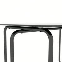 Rectangle Dining Table With Black Metal Frame, Tempered Glass Dining Table For Kitchen Room