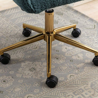 Modern Teddy Fabric Material Adjustable Height 360 Revolving Home Office Chair With Gold Metal Legs And Universal Wheel For Indoor