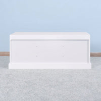 Wooden Entryway Shoe Cabinet With 2 Drawers And 2 Doors Living Room Storage Bench With White Cushion