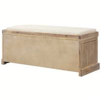 Rustic Storage Bench With 3 Removable Classic Rattan Basket , Entryway Bench Storage Bench With Removable Cushion