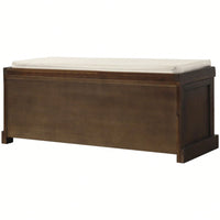Rustic Storage Bench With 3 Removable Classic Rattan Basket , Entryway Bench Storage Bench With Removable Cushion