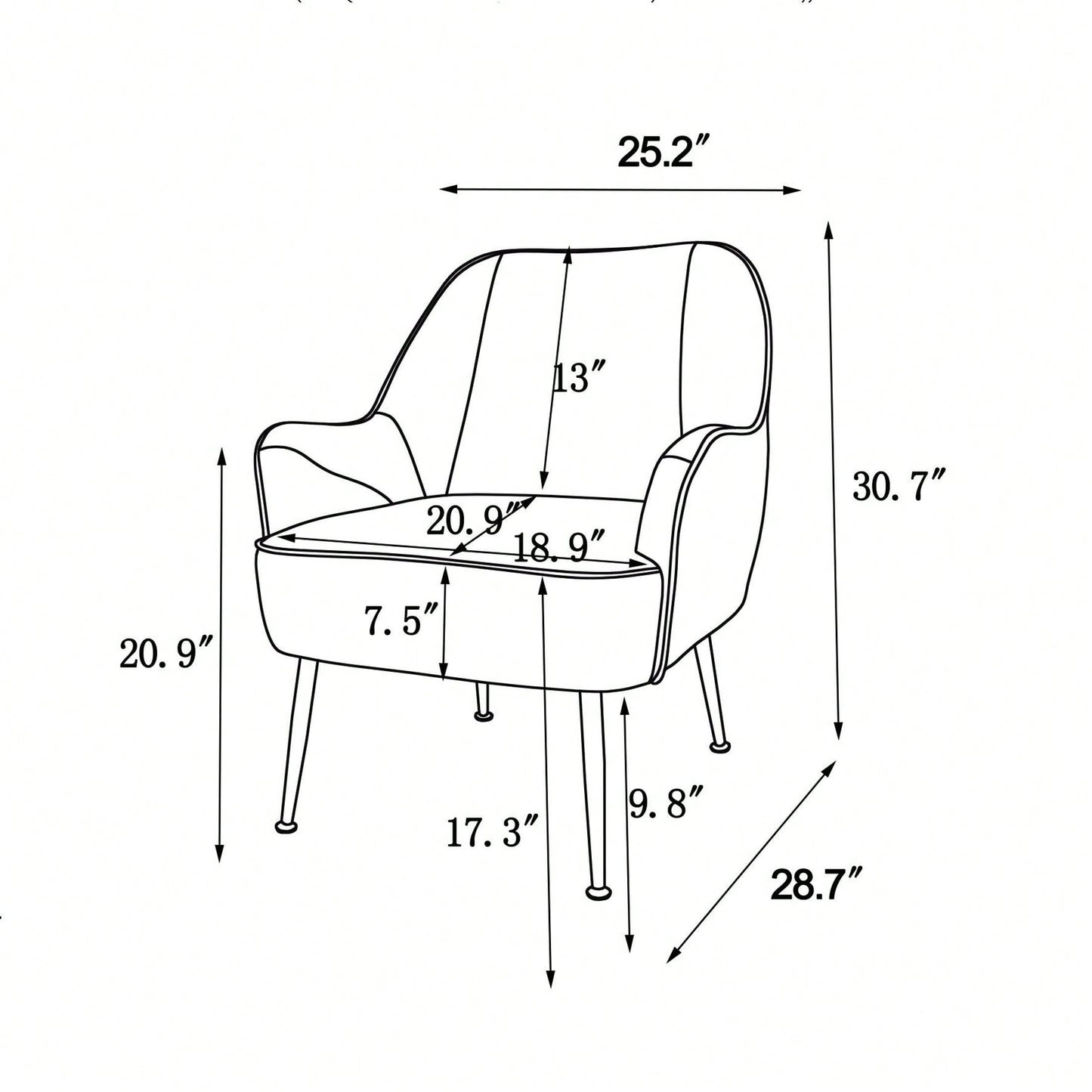 Mid Century Chair Tufted Sherpa Armchair For Living Room Bedroom Office Easy Assemble