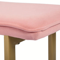 Upholstered Velvet Bench 44.5" W X 15" D X 18.5" H,Golden Powder Coating Legs