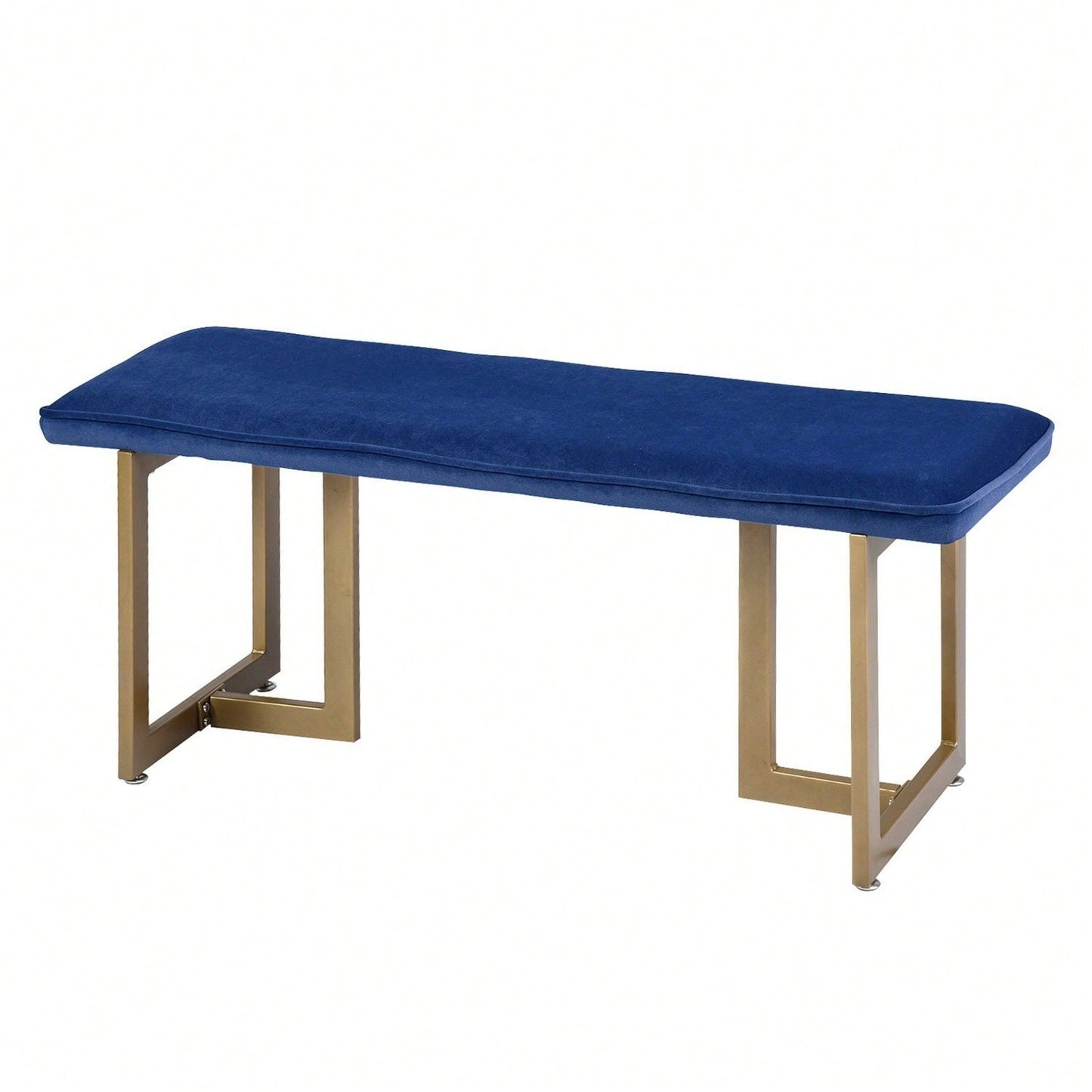 Upholstered Velvet Bench 44.5" W X 15" D X 18.5" H,Golden Powder Coating Legs