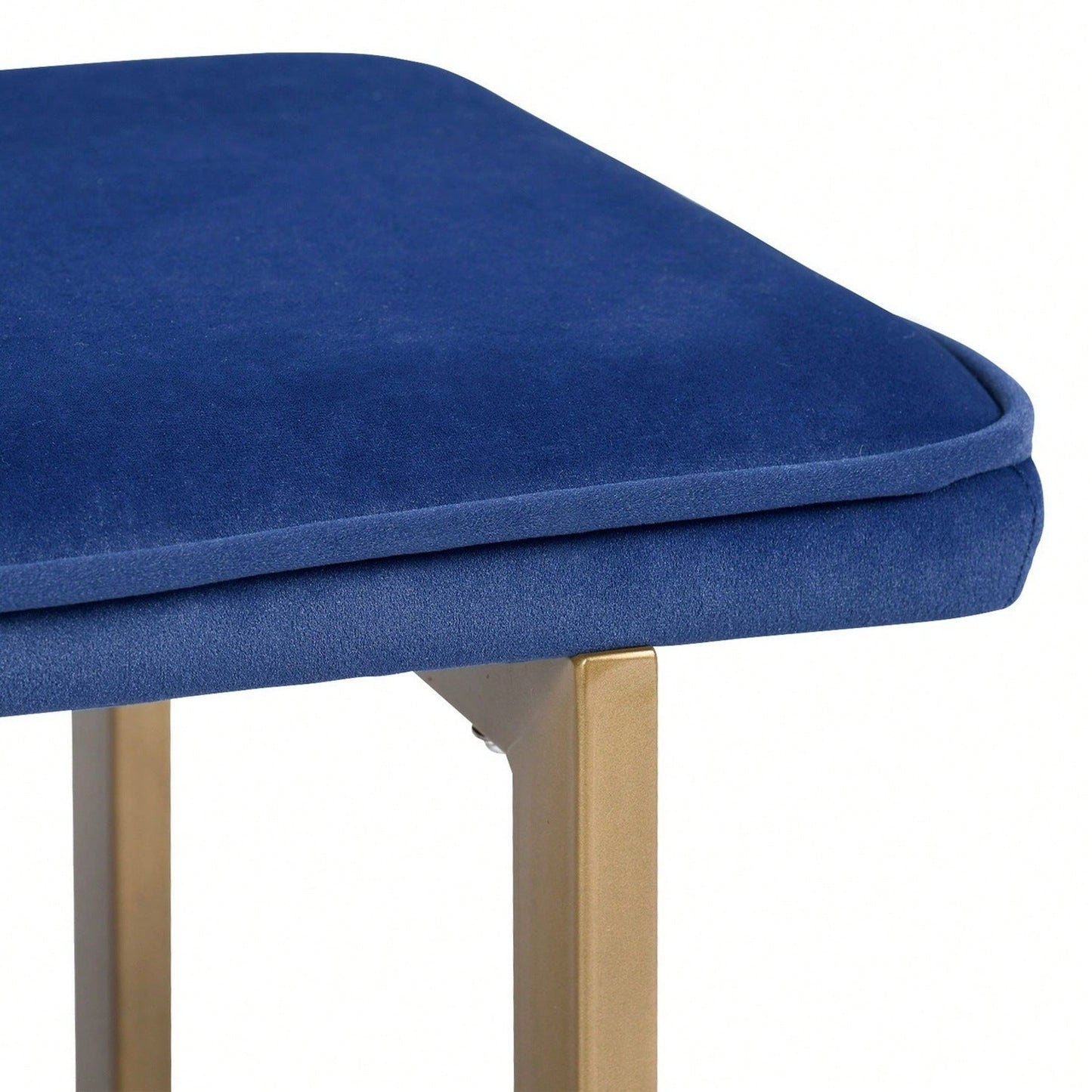 Upholstered Velvet Bench 44.5" W X 15" D X 18.5" H,Golden Powder Coating Legs