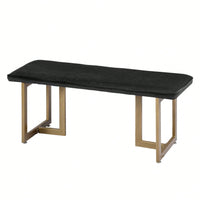 Upholstered Velvet Bench 44.5" W X 15" D X 18.5" H,Golden Powder Coating Legs