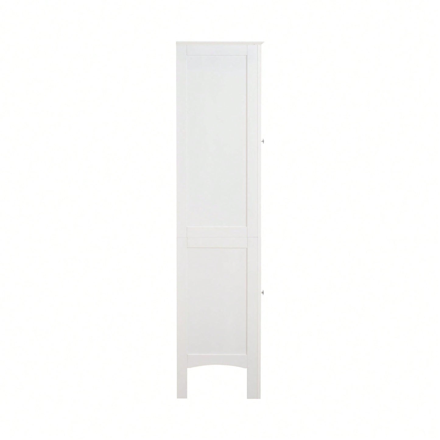 Tall Narrow Tower Freestanding Cabinet With 2 Shutter Doors 5 Tier Shelves For Bathroom, Kitchen ,Living Room ,Storage Cabinet