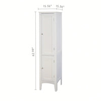 Tall Narrow Tower Freestanding Cabinet With 2 Shutter Doors 5 Tier Shelves For Bathroom, Kitchen ,Living Room ,Storage Cabinet