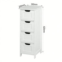 Bathroom Storage Cabinet, Freestanding Cabinet With Drawers White