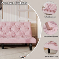 66"  Velvet Sofa Bed Suitable For Family Living Room, Apartment, Bedroom