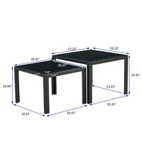 Nesting Coffee Table Set Of 2, Square Modern Stacking Table With Tempered Glass Finish For Living Room
