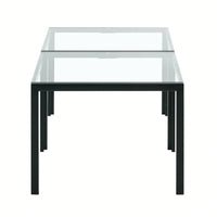 Coffee Table Set Of 2, Square Modern Table With Tempered Glass Finish For Living Room