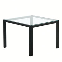 Coffee Table Set Of 2, Square Modern Table With Tempered Glass Finish For Living Room