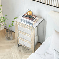 Mirrored Nightstand, Silver Bedside Tables, Mirrored End Table Side Table For Bedroom Living Room