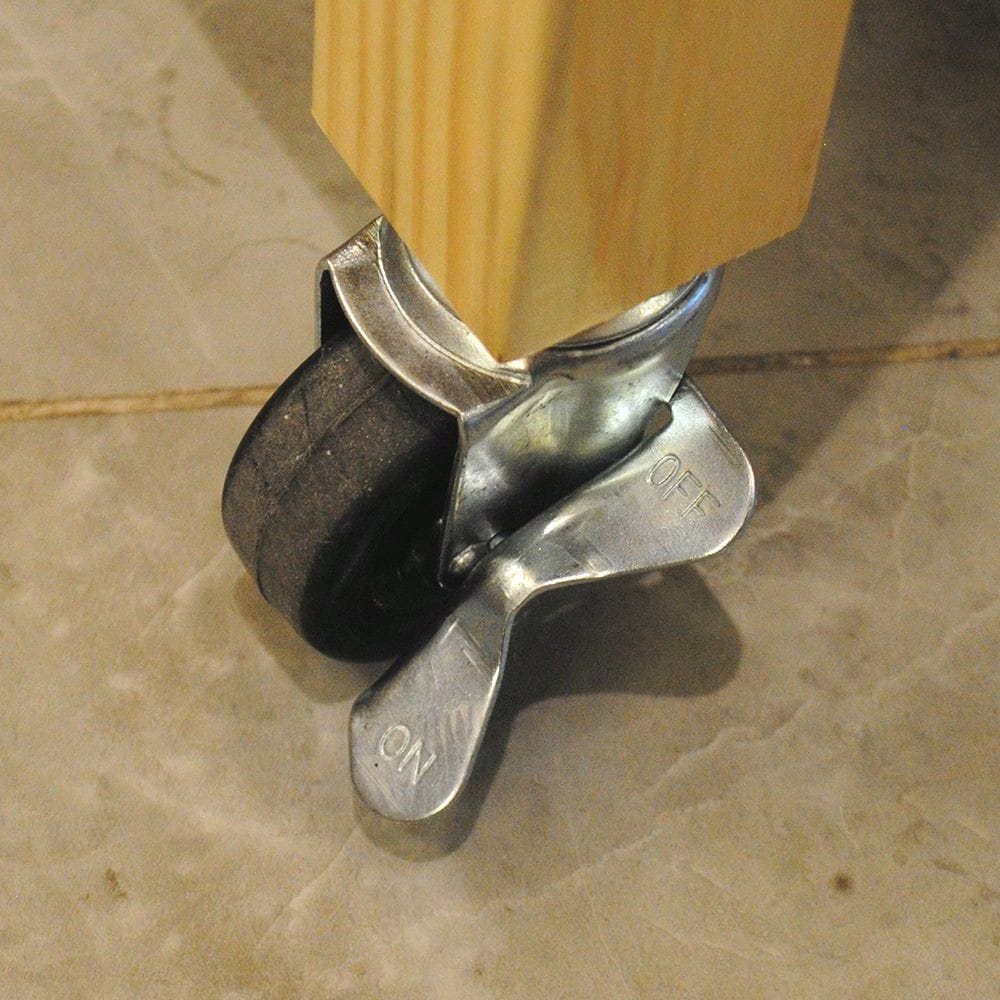 Mobile Kitchen Island With Two Lockable Wheels, Rubber Wood Top, Simple Design & Natural Color Give More Imagination Of Party Scene