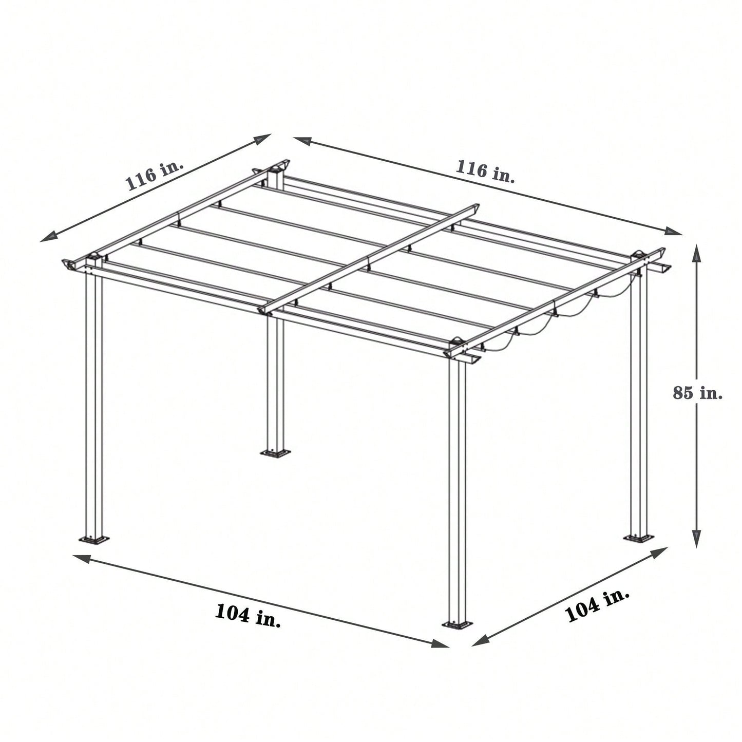 Outdoor Patio Retractable Pergola With Canopy Sunshelter Pergola For Gardens,Terraces,Backyard