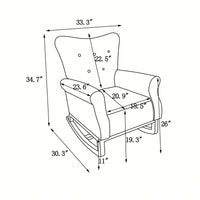 Contemporary Upholstered Rocking Chair for Nursery Playroom Bedroom Kids Accent Chair