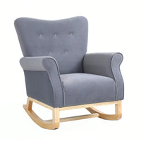 Contemporary Upholstered Rocking Chair for Nursery Playroom Bedroom Kids Accent Chair