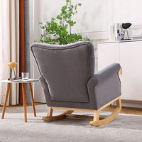 Contemporary Upholstered Rocking Chair for Nursery Playroom Bedroom Kids Accent Chair